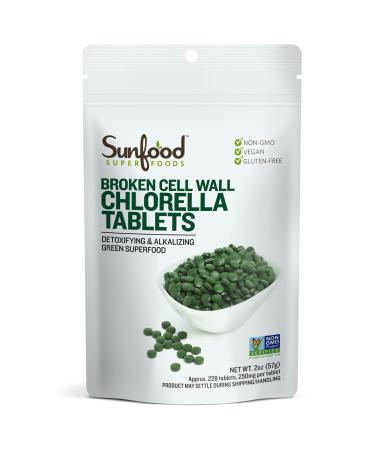 Sunfood Broken Cell Wall Chlorella Tablets 250 mg 228 Tablets 2 oz (57 g)