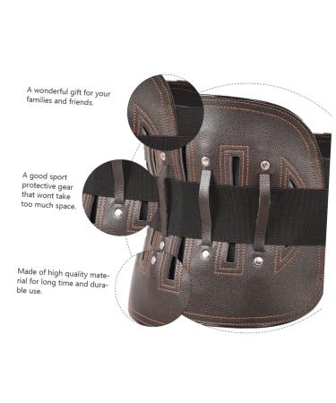 Belt Straps for Men | Leather Back Brace Support - Unisex Lumbar Protector | Durable Waist Supporter 86x25x2cm Brown - Buy Online on GoSupps.com