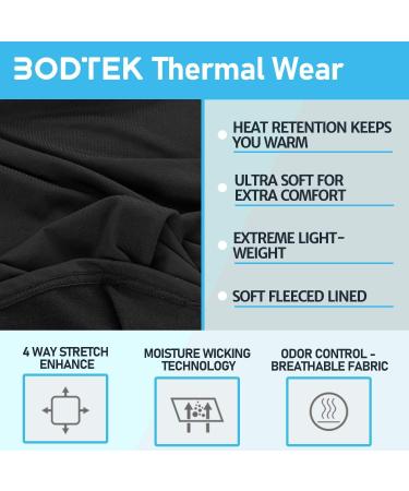 Bodtek Women's Thermal Underwear Pants | Fleece Lined Base Layer Bottom - Black, Medium - Buy Online on GoSupps.com