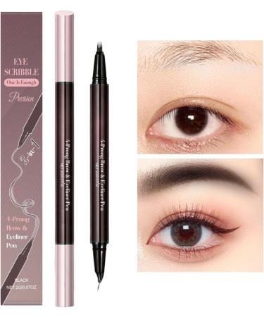 Eyebrow Pencil - Two-in-One Dual-Ended Cosmetic Pen | Long-Lasting Eyeliner | For Women and Girls Beauty Cosmetics Dates Parties and Meetings Makeup - Buy Online on GoSupps.com
