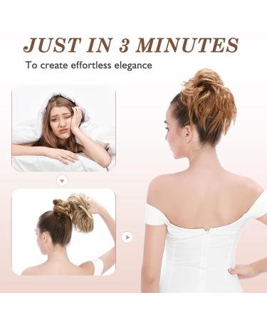 TESS Voluminous Messy Bun Hairpiece - 45g Hair Tie with Elastic Band for Women & Girls (Ash Brown) - International Shipping Available - Buy Online on GoSupps.com