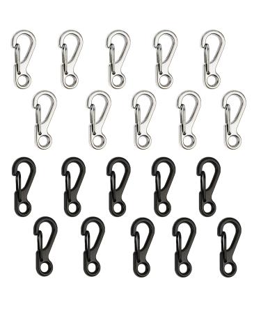 Mojotic 20 pieces mini SF carabiner hook mini carabiner carabiner mini carabiner mini carabiner hook mini carabiner small key caran for camping ring clip hook light little carabiner
