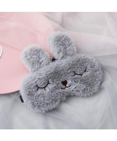 Silk Plush Bunny Grey Sleep Mask - Cute Rabbit Eye Mask for Women & Kids - Buy Online on GoSupps.com