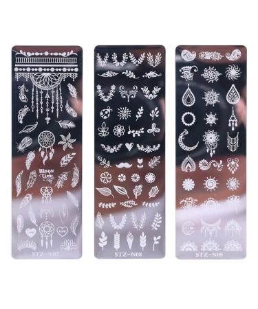 Lurrose 6-Piece Nail Stamping Plates - DIY Stainless Steel Nail Art Templates with Butterflies & Flowers | Perfect for Girls & Women - Buy Online on GoSupps.com