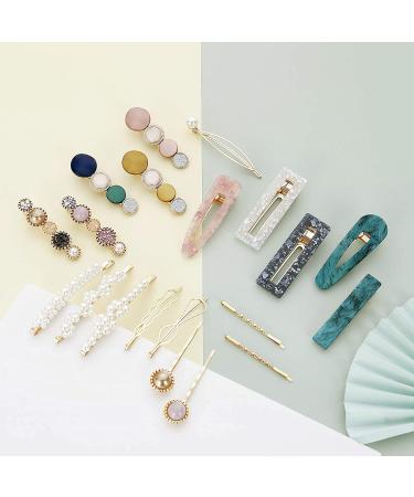 Mehayi 20 PCS Macaron Pearl Hair Clips Set - Cute Fashion Hair Barrettes & Bobby Pins for Women and Girls | Boho Fancy Hairpin Accessories for Wedding & Gifts - Buy Online on GoSupps.com