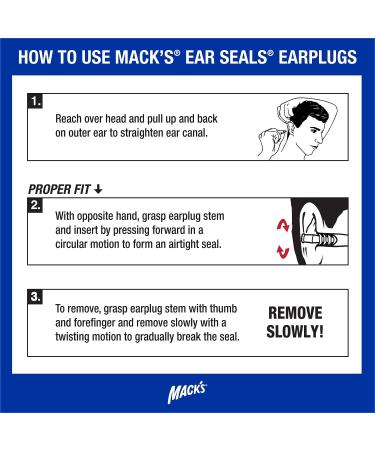Mack's Ear Seals Earplugs - 1 Pair with Detachable Cord | 26dB High NRR for Noise Reduction and Water Blocking - Buy Online on GoSupps.com