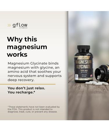 Gflow Vitamins Magnesium Glycinate Supplement for Calm and Sleep | Supplement in Capsules Made in The USA - Buy Online on GoSupps.com