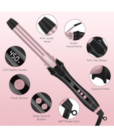 Prizm Pro Clamp Curling Iron Set 5 Interchangeable Barrels 11 Adjustable Temp Dual Voltage Rose Pink Perfect for Travel & Beautiful Curls - Buy Online on GoSupps.com