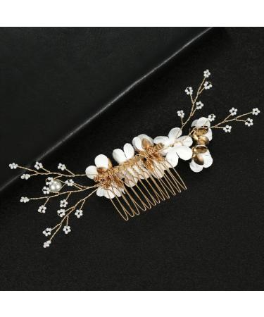 Beaupretty Flower Hair Comb Rhinestone Bridal Hair Comb Clip Wedding Hair Styling Hair Comb - Buy Online on GoSupps.com