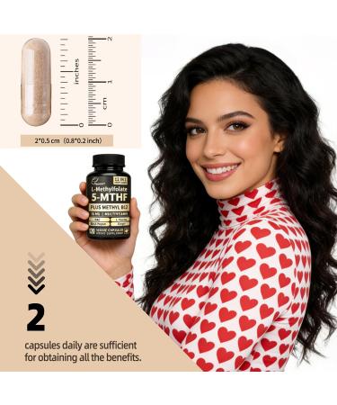 L Methylfolate 15mg Plus Methyl B12 - Methylated Vitamin B9 (5-MTHF) Supplement for Brain Health Mood & Energy- High Absorption 12-IN-1 Methyl Folate - Third-Party Tested (120 Vegan Capsules) Unflavored 120 Count (Pack of 1) - Buy Online on GoSupps.com