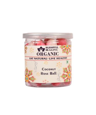Blessfull Healing Organic Coconut Rose Ball 300 Gram Airtight Container (Packing May Vary)