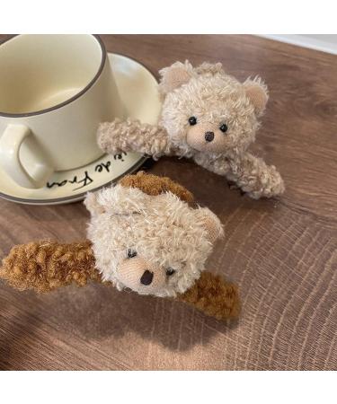 3 Pcs 4.72 Inch Large Plush Bear Hair Claw Clips - Cute & Strong Hold Hairpins for Women and Girls - Stylish Hair Accessories for Thick and Thin Hair - Buy Online on GoSupps.com