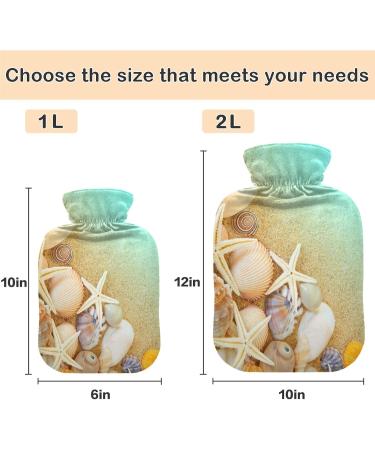 Naanle Mussels Seestern Heat Bottle 1L - Transparent Hot Water Bottle for Pain Relief Bed Warmer & Cold Therapy - Ideal for Hands & Feet - Buy Online on GoSupps.com