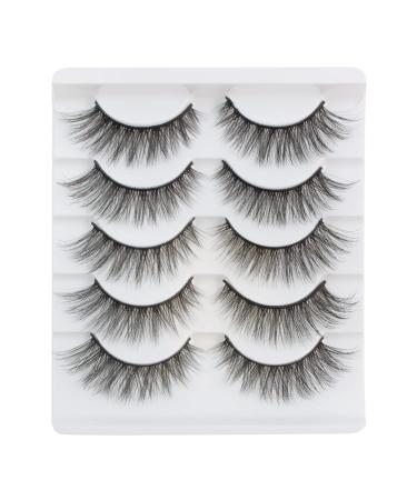 Artificial eyelashes Cat eye 3D wrong eyelashes naturally look 5 pairs of strip eyelashes thin band soft cat eye lashes fluffy fake eyelashes reusable faux mink nerwimzen from glowing win cat eye-5 pairs - Buy Online on GoSupps.com