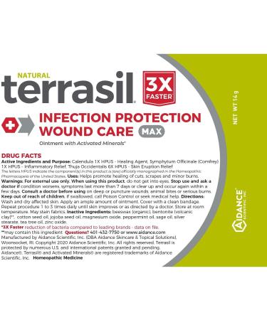 Terrasil Wound Care 14g Max | 3X Faster Healing for Bed/Pressure Sores, Diabetic Wounds, Ulcers, Cuts, Scrapes, Burns | Homeopathic Infection Relief | Pack of 1 - Buy Online on GoSupps.com