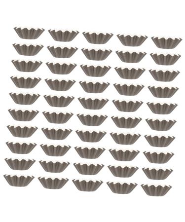 Lurrose 50 pieces of paper cup of wax soap melting insert cupcake liner in the wax warmer wax melting inserts aroma grenner.Waxing wax pet-coated paper melt black 8.9x8.5x2.8cm