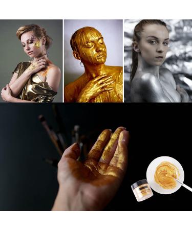MEICOLY Metallic Face Body Paint Kit - High Pigment Metallic Powder with Makeup Mixing Liquid for Character Look Special Effects Makeup - Buy Online on GoSupps.com
