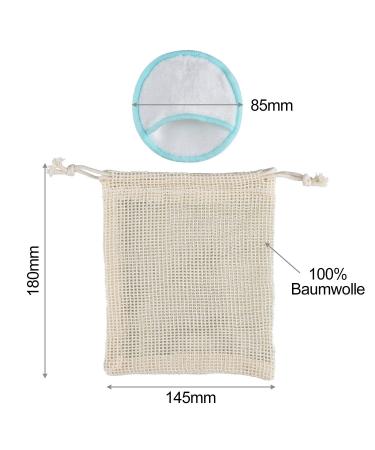 Caiming Washable Makeup Removal Pads - 12 Reusable Bamboo & Cotton Cleansing Pads with Laundry Net | Eco-Friendly Cosmetic Care - Buy Online on GoSupps.com