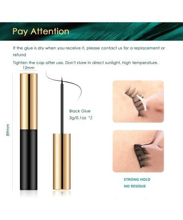 Lanciley Black Eyelash Glue 3g*2 - Strong Hold, Waterproof Formula for Strip & Cluster Lashes - Fast Drying Adhesive with Brush Applicator (2 Pack) - Buy Online on GoSupps.com