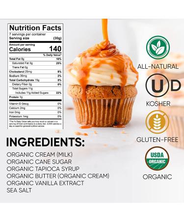 King's Cupboard Organic Caramel Sauce - Perfect for Ice Cream, Fruit Dips, Desserts, and Coffee - Gluten-Free, Kosher, All Natural - 7.7 oz (Pack of 2) - Buy Online on GoSupps.com
