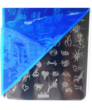 Nail Stamping Plates Heart Letter Nail Stamping Kit 2 Pcs Lips Graffiti Animals Patterns Design Nail Stamp Plate 14.5 * 9.5cm Stainless Steel Nail Art Templates DIY Nail Tools Nail Stamping D33-D34 - Buy Online on GoSupps.com