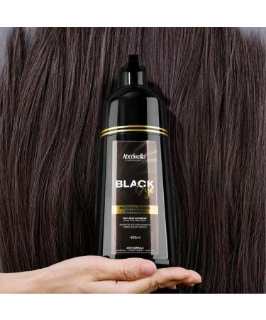 Grey Reducing Natural Black Hair Colour Shampoo (400ml) Hair Treatment for Grey Hair Coverage in 15 Minutes - Hair Coloring for Men Women All Hair Types - Natural Black Hair Dye - Ammonia Free - Buy Online on GoSupps.com