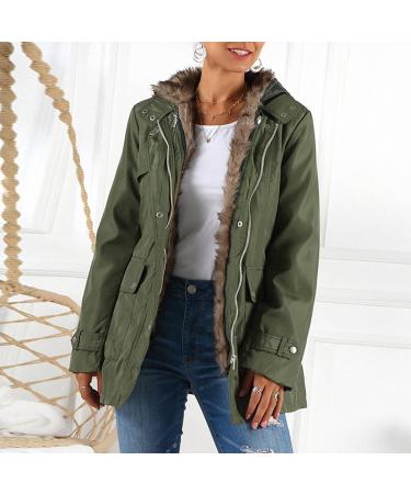 Hanxiulin Women's Oversized Fleece Plush Jacket - Warm Fluffy Hoodie with Zipper Winter Transition Coat & Hooded Trench Coat (Size B 3XL) - Buy Online on GoSupps.com
