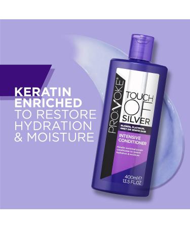 PROVOKE Touch Of Silver Brightening Purple Shampoo & Conditioner 400ml - Neutralizes Yellow & Orange Tones - Infused with Violet & Blue Pigments - Buy Online on GoSupps.com