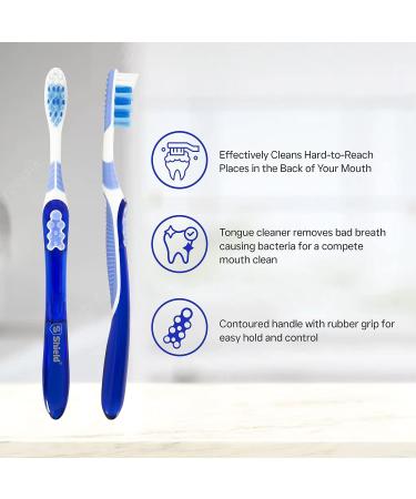 Shield Care Toothbrush Dual Pro - Expert Care Soft Bristles - Anti-Slip Grip - Adult - 4 Count - Yellow Red Blue Green - Buy Online on GoSupps.com