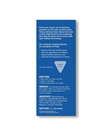 PanOxyl Blemish Brightening Patches - Fade Post-Acne Dark Spots Reduce Redness Vegan & Latex-Free 16ct - Dermatologist-Recommended - Buy Online on GoSupps.com