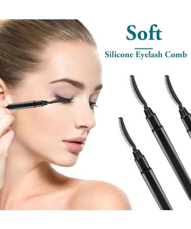 3 Pieces Eyelash Comb Mascara Bars Eyelash Separator Brush Eyelash Definer with Dust Cover Black Eyebrow Brush and Eyelash Separation Tool for Separating Eyelashes - Buy Online on GoSupps.com