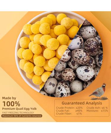Freeze Dried Quail Egg Yolk Treats for Cats Dogs Increase Appetite All Natural Freeze-Dried Limited Ingredient Quail Egg Yolk Pet Snacks Increase Nutrition Healthy Training Treats for Dogs Puppy - Buy Online on GoSupps.com