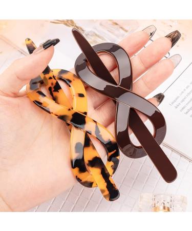 Noverlife 2PCS Cellulose Acetate Hair Slide & Stick Set | Tortoise Shell Hair Barrette Pins for Women & Girls | French Style Ponytail Updo - Buy Online on GoSupps.com