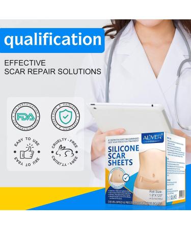 Medical Grade Silicone Scar Sheets (1.8 x 120 - 3M) - Painless Scar Removal Tape for Surgical Incisions, C-Section, Keloid, Acne - 3M Tape Roll - Buy Online on GoSupps.com