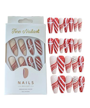 Long Press on Nails Halloween Press on Long Nails with Spider Pattern False Nails for Halloween Full Nails Fake Long Fingernails Various Sizes for Ball Wedding Home Christmas gift