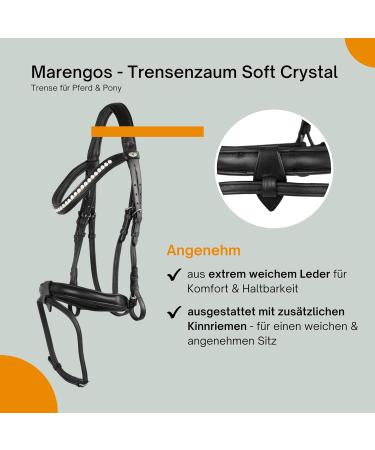 Marengos Soft Crystal Bridle for Horses & Ponies | Anatomical Leather Breeches | Premium Black Horse Accessories - Buy Online on GoSupps.com