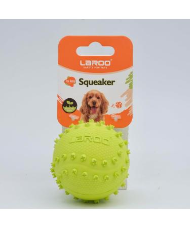 Laroo Dog Toys - Durable Natural Rubber Squeaker Football for Small & Large Dogs (6.5cm Green) - International Shipping Available - Buy Online on GoSupps.com