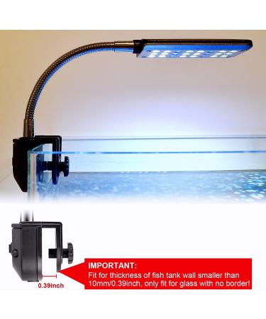 Clip-on Aquarium Light with White and Blue LEDs - Small Fish Tank Lighting 1.5w - Buy Online on GoSupps.com