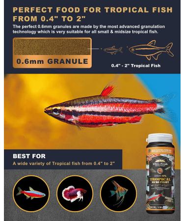 Ultra Fresh Tetra Fish Food  Slow Sinking  All Natural Ingredients  Wild Sword Prawns  Spirulina  Natural Color Enhancement  Small Granules for Small Fish  Tropical Micro Pellet 1.87 Ounce (Pack of 1) - Buy Online on GoSupps.com