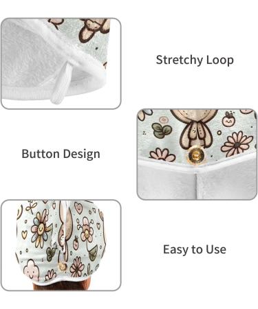 Cute Teddy Bear Smile Hair Towel 2 Pack | Super Absorbent Quick Dry Hair Turbans for Women & Girls | Perfect Hair Drying Solution - Buy Online on GoSupps.com