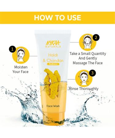 Nykaa Naturals Haldi & Chandan Face Wash - Reduces Scarring Removes Makeup Prevents Breakouts Soothes Sunburn - 3.38 oz International Shipping - Buy Online on GoSupps.com