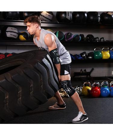 AEOLOS 7mm Compression Knee Sleeves (1 Pair) for Heavy-Lifting, Squats, Gym - Large Black - Buy Online on GoSupps.com