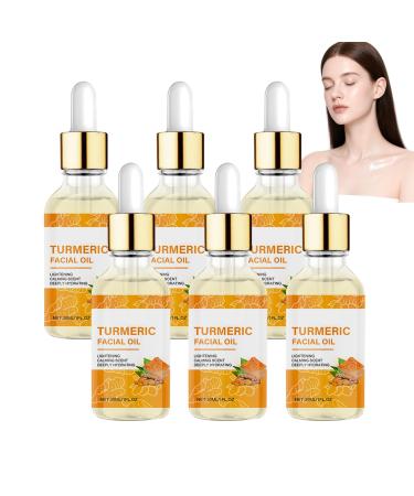WRANBAO Turmeric Oil Facial Serum Firming Turmeric Skin Oil Vitamin Lightening Serum Moisturizes and Brightens Skin AntiAging Facials for Women and Men 6 Pack 6 Pack