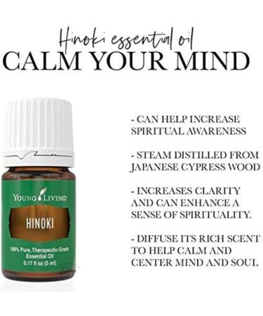 Young Living Hinoki Essential Oil 5 ml | Calming Aroma for Diffusing & Meditation | Refreshing Ambiance for Work & Study | Perfect Post-Workout Massage Oil - Buy Online on GoSupps.com