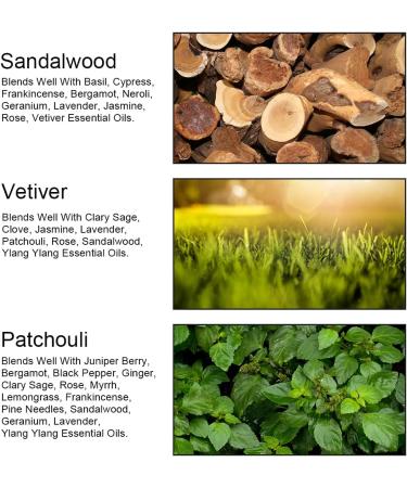 Aromatherapy Patchouli Essential Oil Set for Diffuser 3X10ml 100% Pure Vetiver Essential Oils Set for Air Freshener Aromatherapy Sandalwood Oils Set for Candles & Soaps Making - Buy Online on GoSupps.com