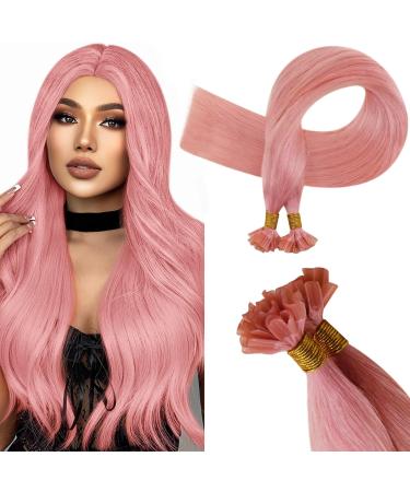 Runature extensions real hair bonding pink human hair 40cm bonding extensions invisible real hair colorful hair u tip extensions real hair 20g 25 beach color #pink 40cm utip #pink - Buy Online on GoSupps.com