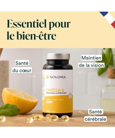 NOVOMA Omega 3 Epax Fish Oil 2000mg /d Pure and Concentrated 120 Capsules Rich in EPA and DHA & Vitamin E Omega 3 Fish Oil Odorless Made in France - Buy Online on GoSupps.com
