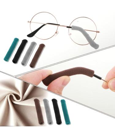 4-Pack Black & Gray Glasses Hinge Covers - Anti-Slip Comfort Control for Sunglasses & Reading Glasses - Elastic Knitted Cotton - Buy Online on GoSupps.com