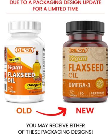 DEVA Organic Vegan Vitamins Flax Seed Oil - Rich in Omega-3 Cold-Pressed & Unrefined - 90 Capsules (Pack of 3) - Buy Online on GoSupps.com
