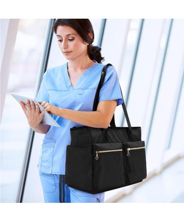 Durable Nurse Work Bag - Damero Utility Tote for Women | Ideal for Medical Supplies & Home Visits - Black - Buy Online on GoSupps.com